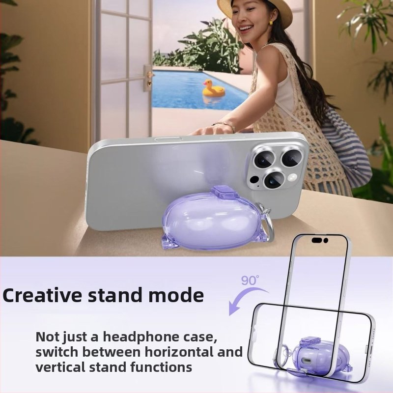Priehľadný TPU obal na slúchadlá pre Freebuds Pro 4 a Huawei Pro 3 s tlačidlom uzávierky, FreeClip ochranný plášť, vstrekované formovanie