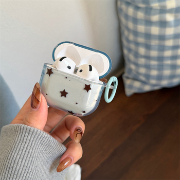 AirPods 4. generáció és AirPods Pro 3 – szilikonból készült, puha burkolat, rajzfilmszerű stílus, csillag motívum, injekciós öntés