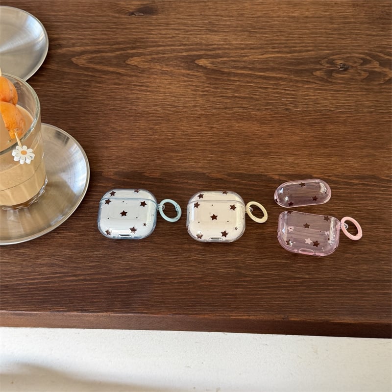 AirPods 4. generáció és AirPods Pro 3 – szilikonból készült, puha burkolat, rajzfilmszerű stílus, csillag motívum, injekciós öntés