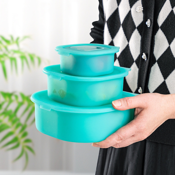 Κουτί αποθήκευσης τροφίμων από σιλικόνη – τετράγωνο σχήμα, ασφαλές για φούρνο μικροκυμάτων, επαναχρησιμοποιούμενο.