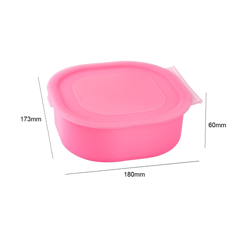 Κουτί αποθήκευσης τροφίμων από σιλικόνη – τετράγωνο σχήμα, ασφαλές για φούρνο μικροκυμάτων, επαναχρησιμοποιούμενο.