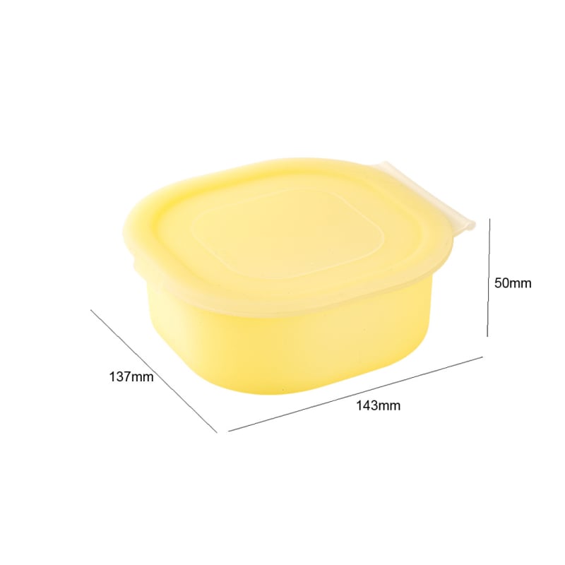 Κουτί αποθήκευσης τροφίμων από σιλικόνη – τετράγωνο σχήμα, ασφαλές για φούρνο μικροκυμάτων, επαναχρησιμοποιούμενο.