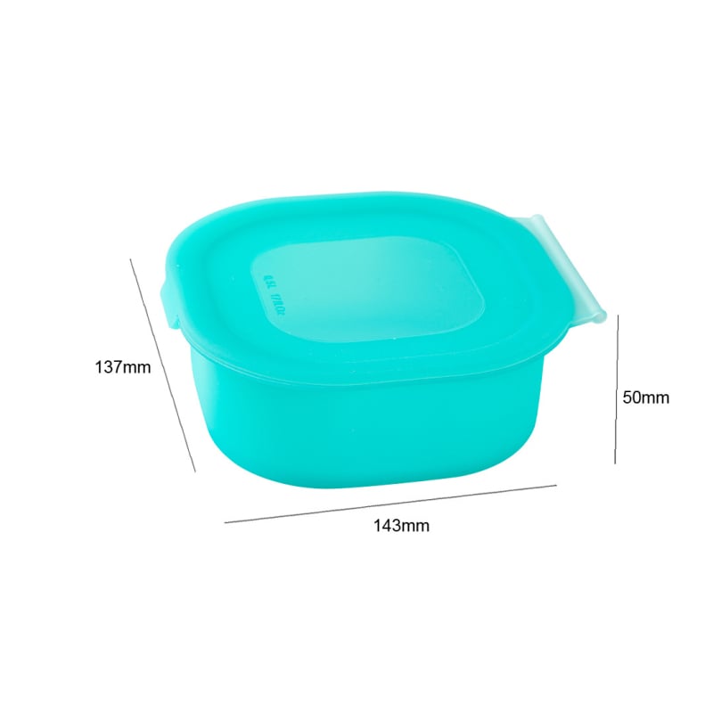 Κουτί αποθήκευσης τροφίμων από σιλικόνη – τετράγωνο σχήμα, ασφαλές για φούρνο μικροκυμάτων, επαναχρησιμοποιούμενο.