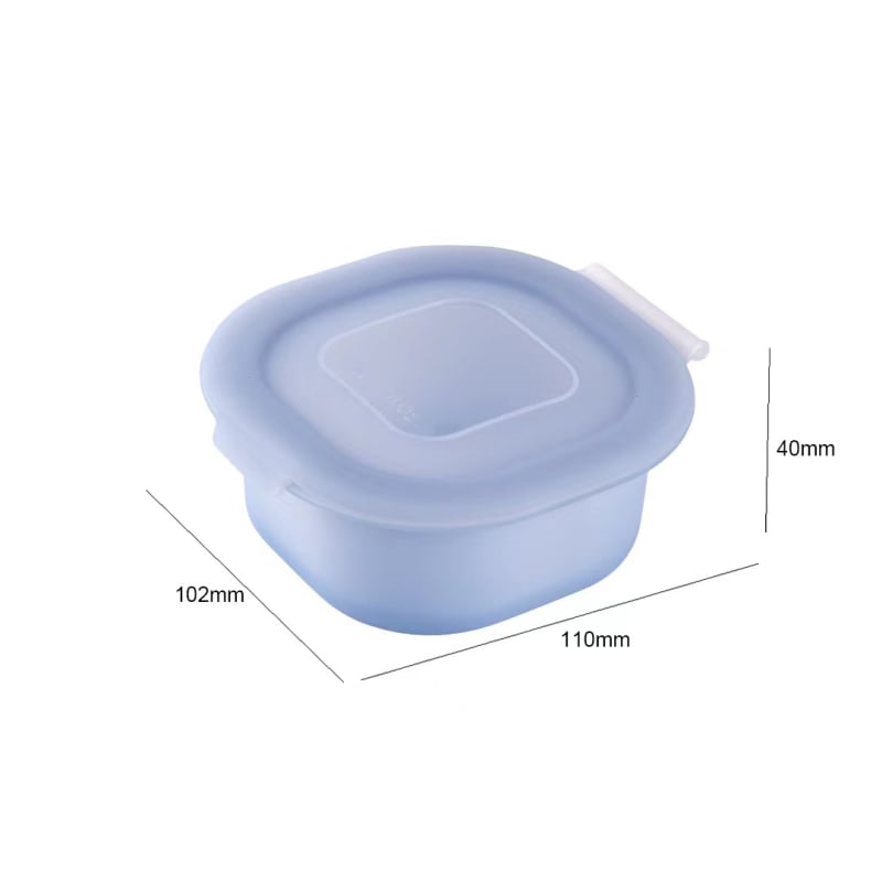 Κουτί αποθήκευσης τροφίμων από σιλικόνη – τετράγωνο σχήμα, ασφαλές για φούρνο μικροκυμάτων, επαναχρησιμοποιούμενο.