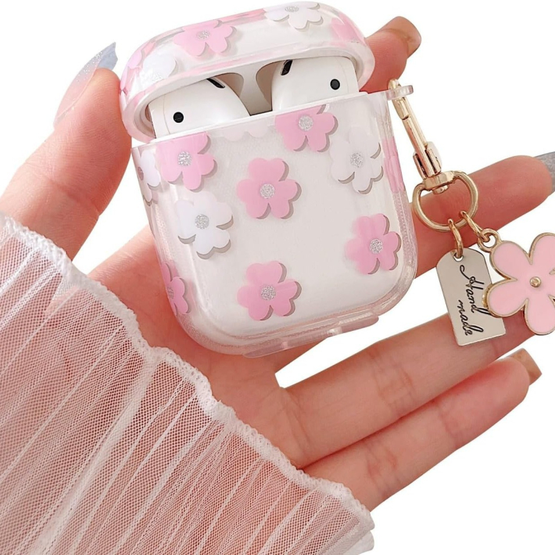 Zaštitna futrola za AirPods s privjeskom za AirPods 1/2 i 3. generacije – TPU, prenosna, završna sprej površina