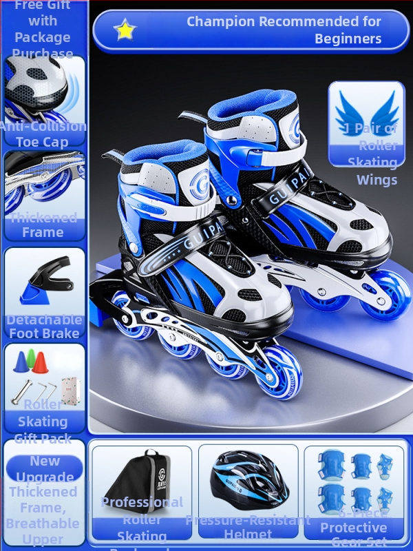 Gyerek görkorcsolya GP912, Guipaishi, felső PU+Háló, TPU kerekek, egy sor
