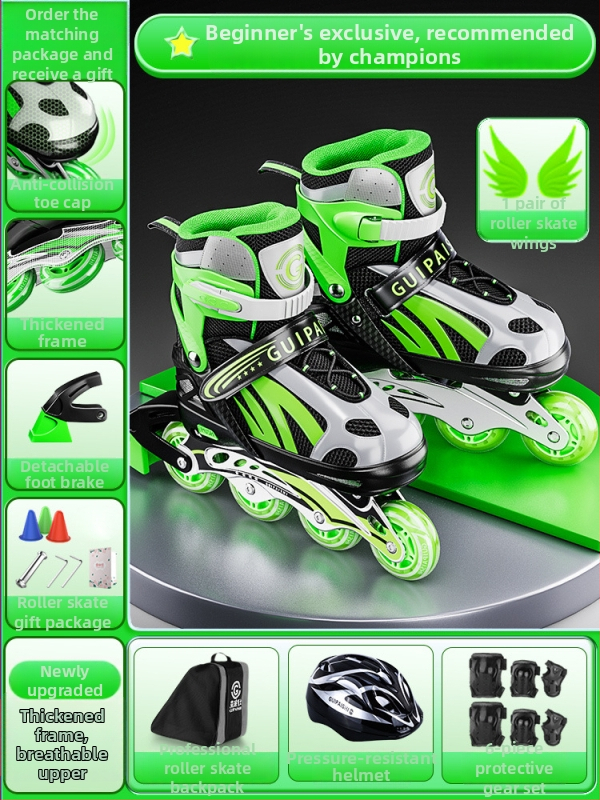 Gyerek görkorcsolya GP912, Guipaishi, felső PU+Háló, TPU kerekek, egy sor