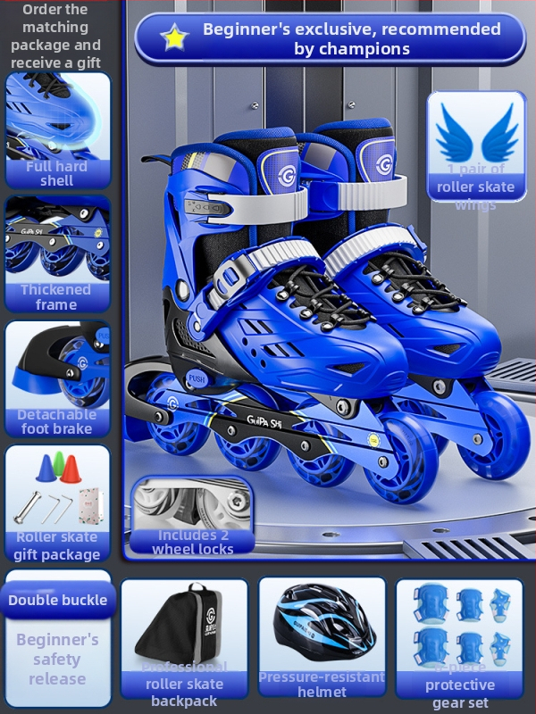 Gyerek görkorcsolya GP912, Guipaishi, felső PU+Háló, TPU kerekek, egy sor