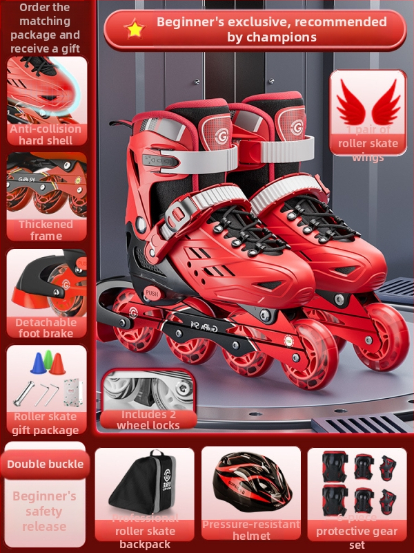 Gyerek görkorcsolya GP912, Guipaishi, felső PU+Háló, TPU kerekek, egy sor