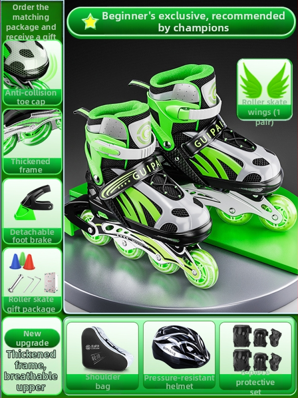 Gyerek görkorcsolya GP912, Guipaishi, felső PU+Háló, TPU kerekek, egy sor