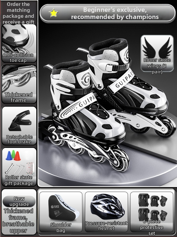 Gyerek görkorcsolya GP912, Guipaishi, felső PU+Háló, TPU kerekek, egy sor