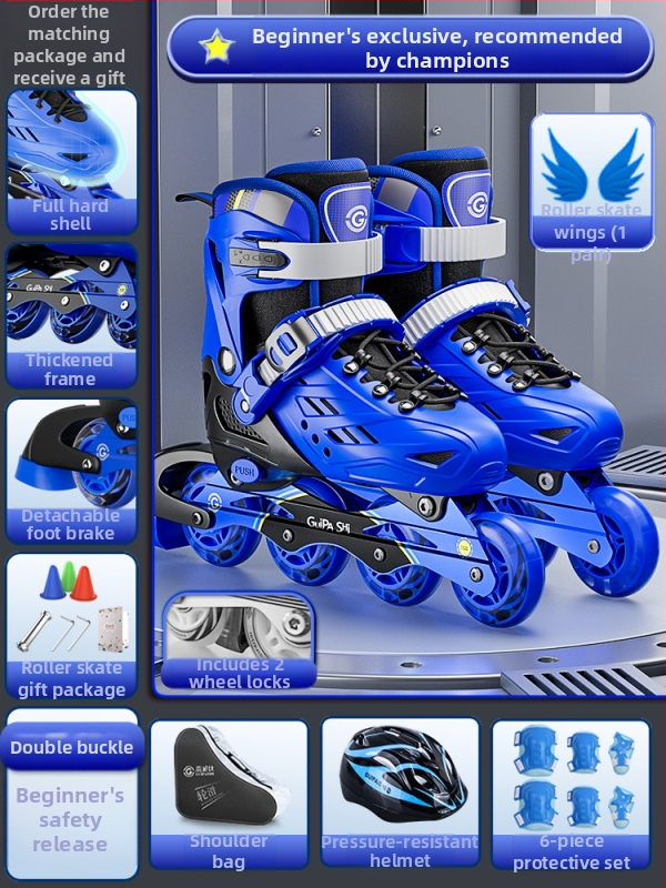 Gyerek görkorcsolya GP912, Guipaishi, felső PU+Háló, TPU kerekek, egy sor