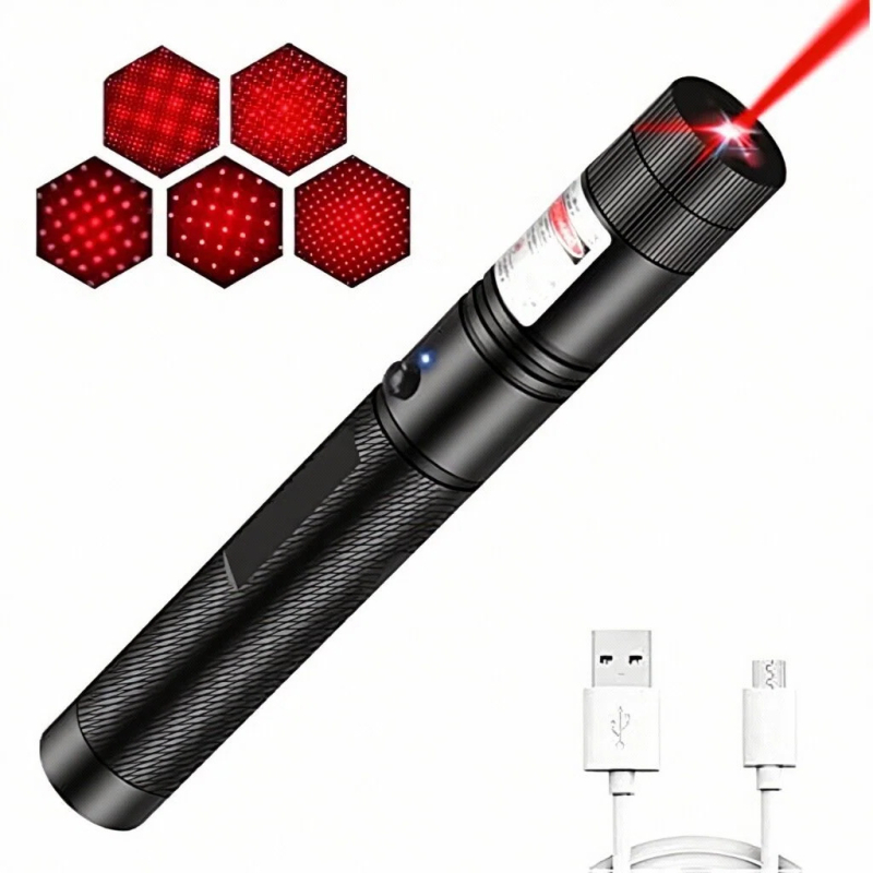 Laser svjetiljka Laser303 s USB punjenjem, efekt zvjezdano neba, metalno kućište