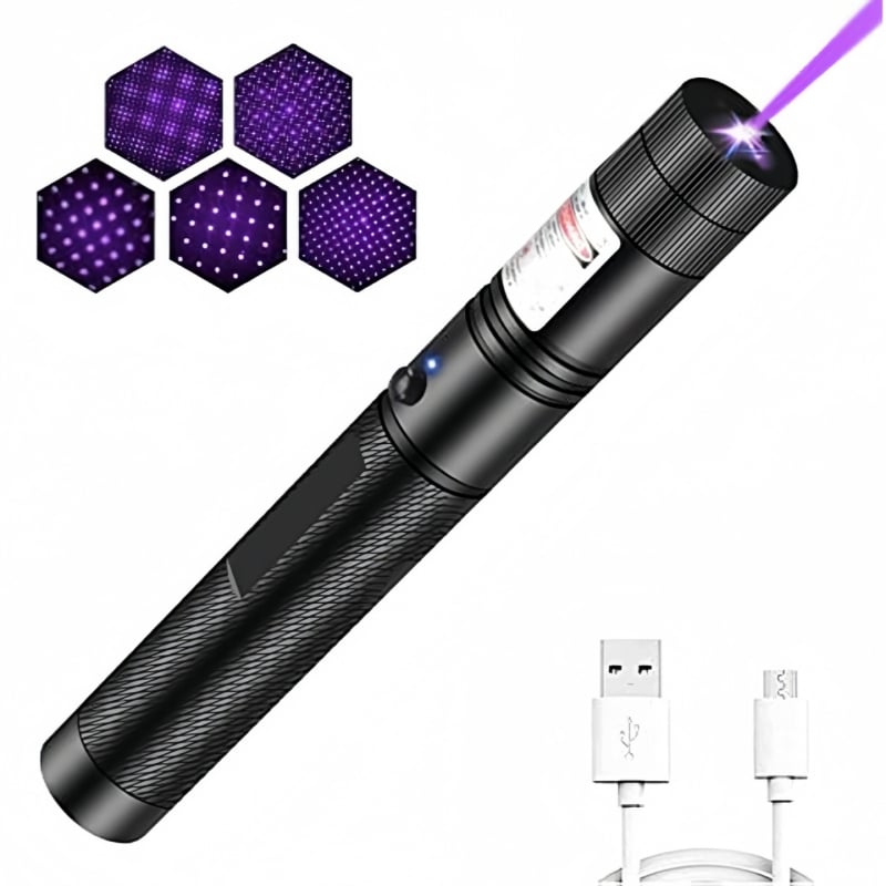 Laser svjetiljka Laser303 s USB punjenjem, efekt zvjezdano neba, metalno kućište