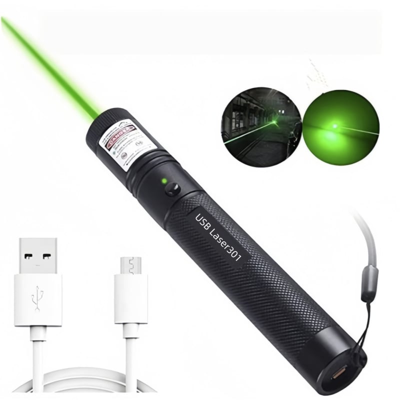 Laser svjetiljka Laser303 s USB punjenjem, efekt zvjezdano neba, metalno kućište