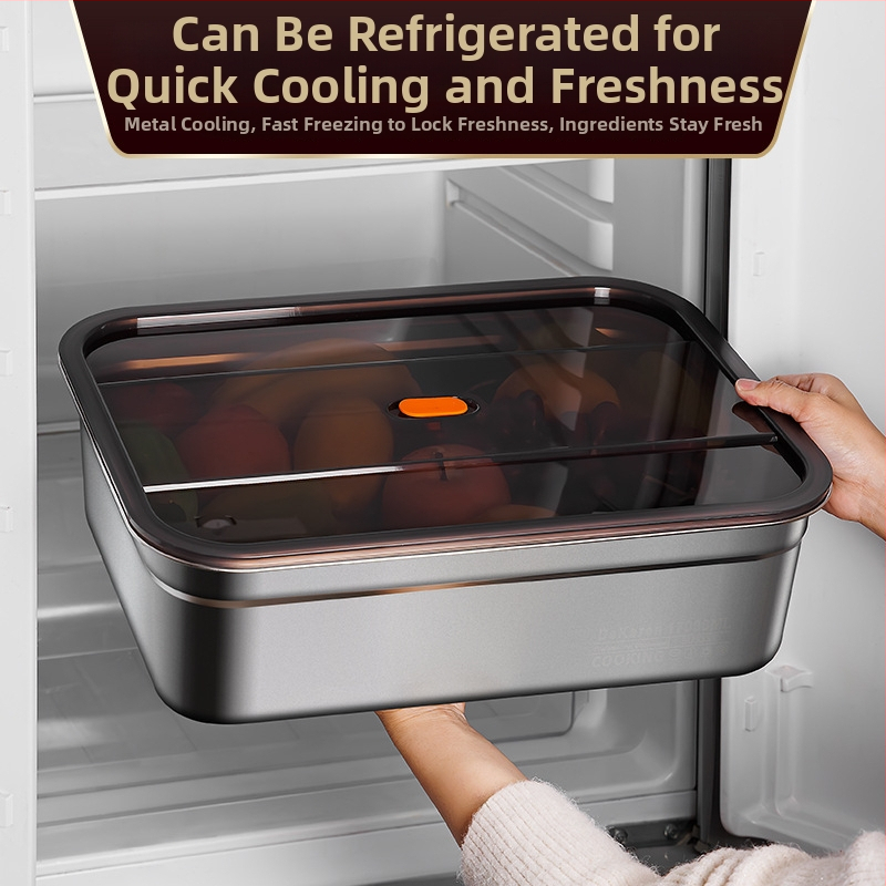 Δοχείο αποθήκευσης φαγητού από ανοξείδωτο ατσάλι, 1–2 L, ορθογώνιο, σφραγισμένο και ανθεκτικό στις διαρροές, κατάλληλο για φούρνο μικροκυμάτων