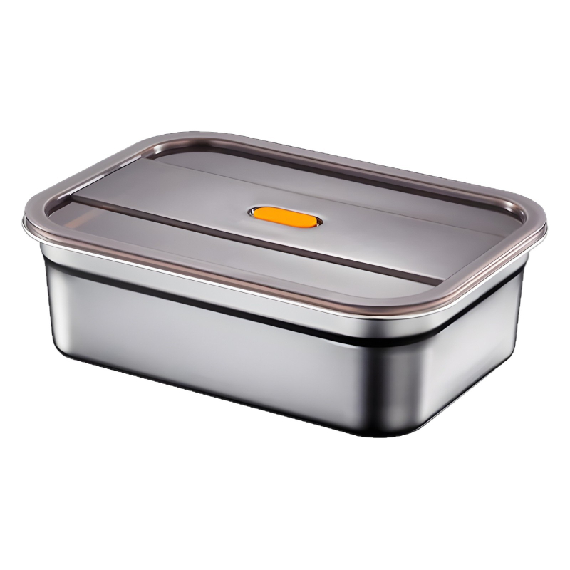 Δοχείο αποθήκευσης φαγητού από ανοξείδωτο ατσάλι, 1–2 L, ορθογώνιο, σφραγισμένο και ανθεκτικό στις διαρροές, κατάλληλο για φούρνο μικροκυμάτων