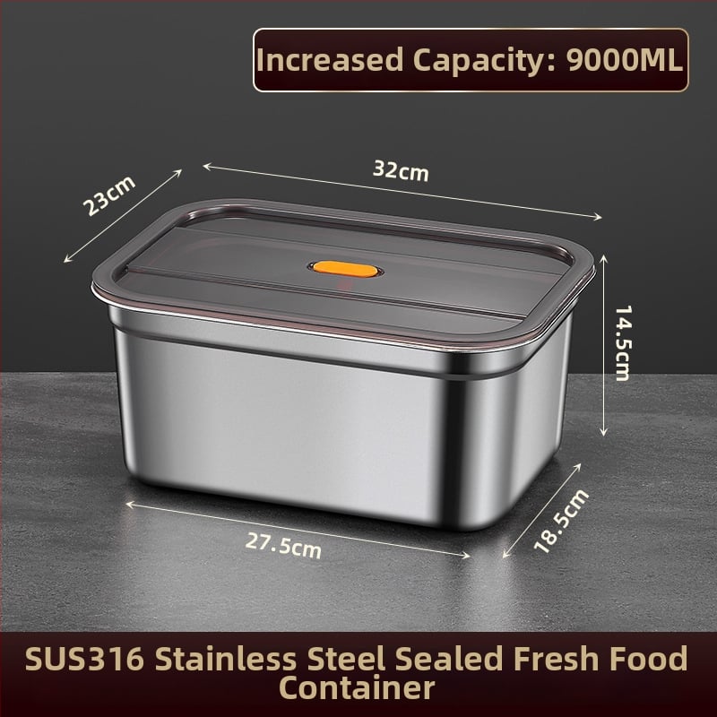 Δοχείο αποθήκευσης φαγητού από ανοξείδωτο ατσάλι, 1–2 L, ορθογώνιο, σφραγισμένο και ανθεκτικό στις διαρροές, κατάλληλο για φούρνο μικροκυμάτων