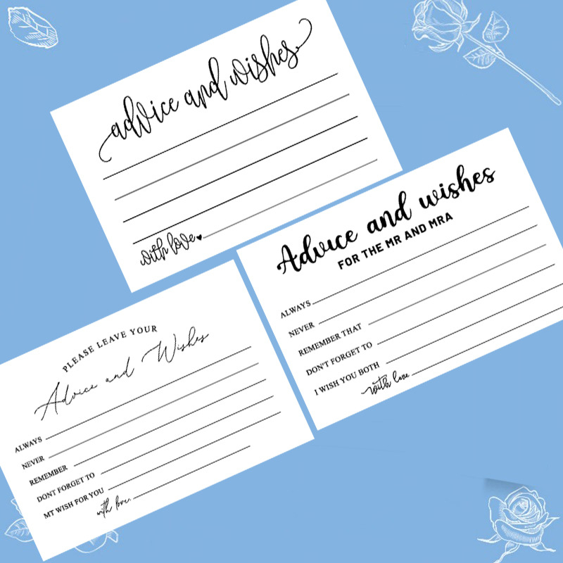 Cărți de mulțumire pentru nuntă, goale și gata de scris, 50 de coli per pachet, hârtie