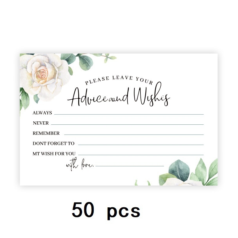 Cărți de mulțumire pentru nuntă, goale și gata de scris, 50 de coli per pachet, hârtie