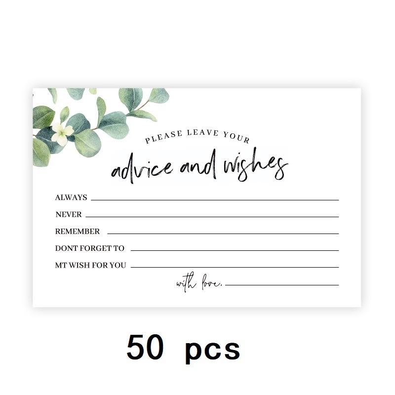 Cărți de mulțumire pentru nuntă, goale și gata de scris, 50 de coli per pachet, hârtie