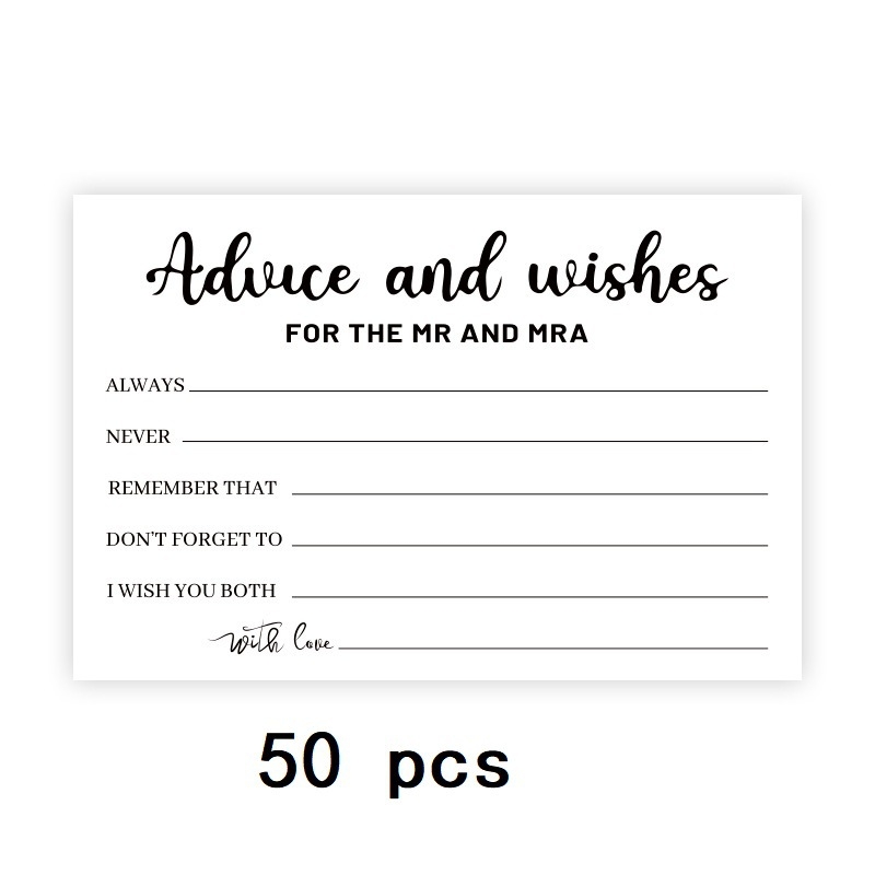 Cărți de mulțumire pentru nuntă, goale și gata de scris, 50 de coli per pachet, hârtie