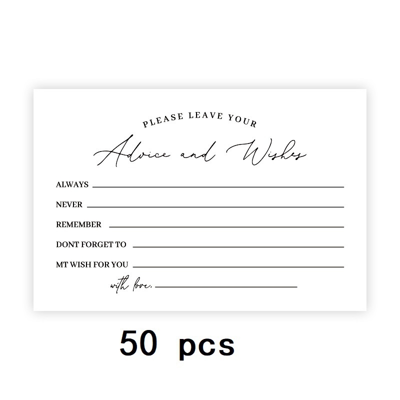 Cărți de mulțumire pentru nuntă, goale și gata de scris, 50 de coli per pachet, hârtie