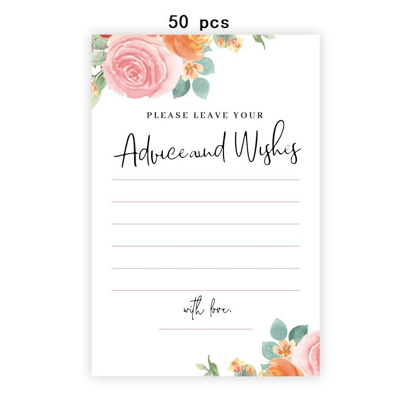 Cărți de mulțumire pentru nuntă, goale și gata de scris, 50 de coli per pachet, hârtie