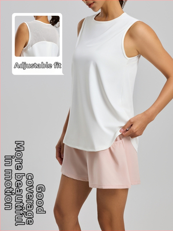 Juyitang Γυναικείο Αμάνικο Τοπ Γιόγκα – Δροσερό Δίκτυωτο Υλικό, Χαλαρή Γραμμή, 88% Πολυεστέρας, Κατάλληλο για Τρέξιμο, Γυμναστική και Χορό