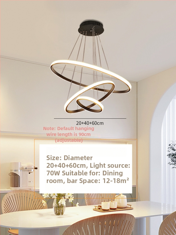 LED stropna svjetiljka za restoran s projekcijom zvjezdanog neba i luster od tri prstena dijamanta, s mogućnošću regulacije osvjetljenja, 220V, metalno tijelo s akrilnim sjenilom