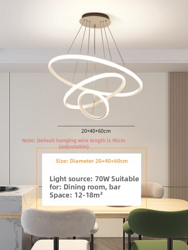 LED stropna svjetiljka za restoran s projekcijom zvjezdanog neba i luster od tri prstena dijamanta, s mogućnošću regulacije osvjetljenja, 220V, metalno tijelo s akrilnim sjenilom