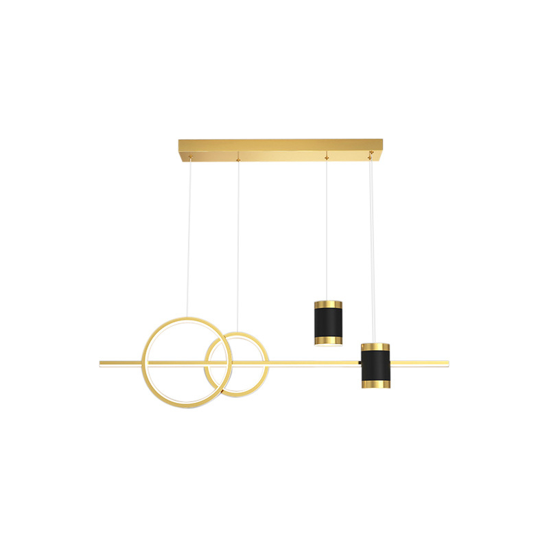 LED stropna svjetiljka za restoran s projekcijom zvjezdanog neba i luster od tri prstena dijamanta, s mogućnošću regulacije osvjetljenja, 220V, metalno tijelo s akrilnim sjenilom