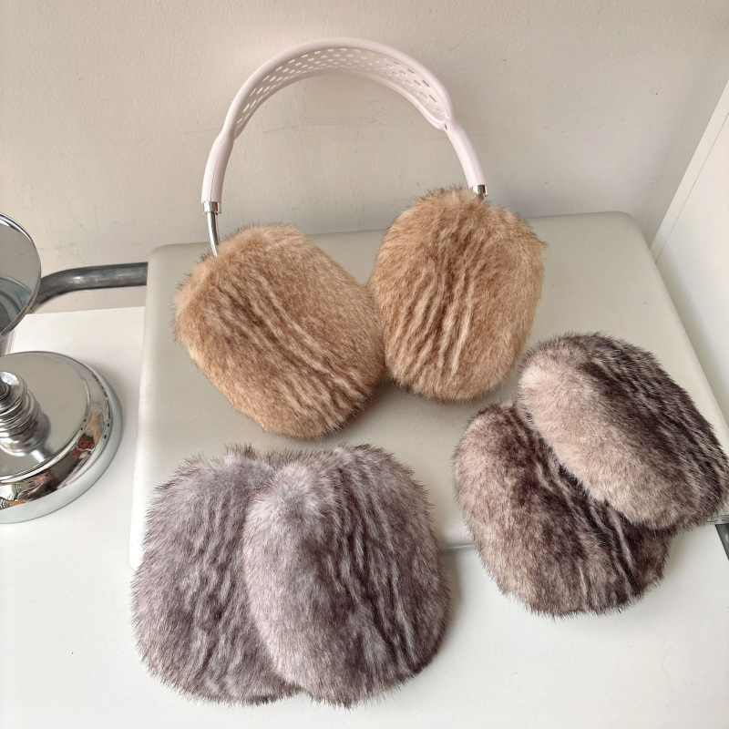 Zaštitna futrola za AirPods Max s pliš mačjim dizajnom, TPU materijal, reljefna obrada, crtani stil – Qishangxi
