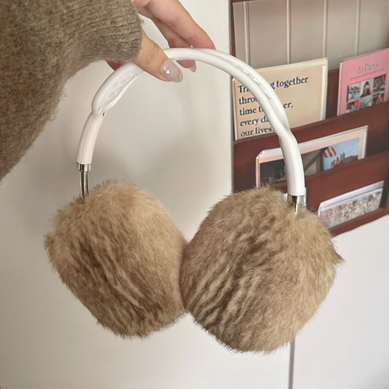 Zaštitna futrola za AirPods Max s pliš mačjim dizajnom, TPU materijal, reljefna obrada, crtani stil – Qishangxi