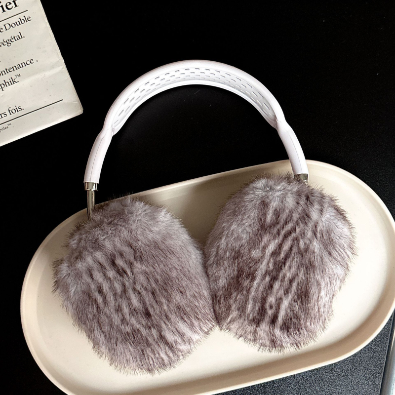 Zaštitna futrola za AirPods Max s pliš mačjim dizajnom, TPU materijal, reljefna obrada, crtani stil – Qishangxi