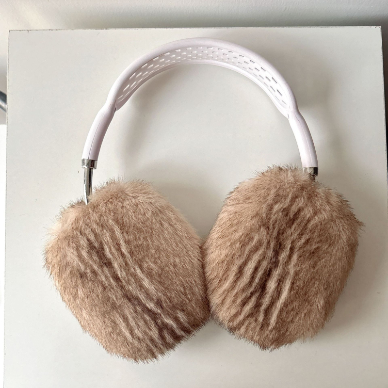 Zaštitna futrola za AirPods Max s pliš mačjim dizajnom, TPU materijal, reljefna obrada, crtani stil – Qishangxi
