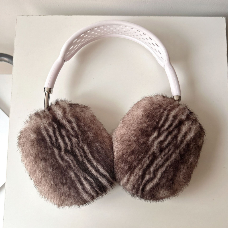 Zaštitna futrola za AirPods Max s pliš mačjim dizajnom, TPU materijal, reljefna obrada, crtani stil – Qishangxi