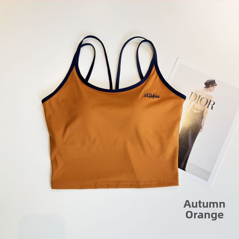 Ženský športový podprsenka s krížovými ramienkami na chrbte, priedušný, rýchloschnúci, vysoká elasticita, materiál Nylon-Spandex (80/20)