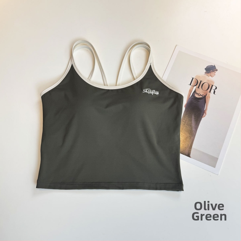 Ženský športový podprsenka s krížovými ramienkami na chrbte, priedušný, rýchloschnúci, vysoká elasticita, materiál Nylon-Spandex (80/20)