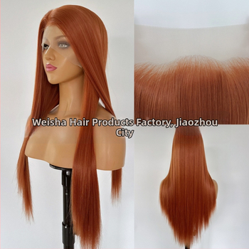 Cosplay perika: duga ravna kosa s prednjom čipkanom kapom, model W-60, vlakno otporno na temperaturu, polu-strojno i polu-rukom izrađena, stil Ruili, bez fringe