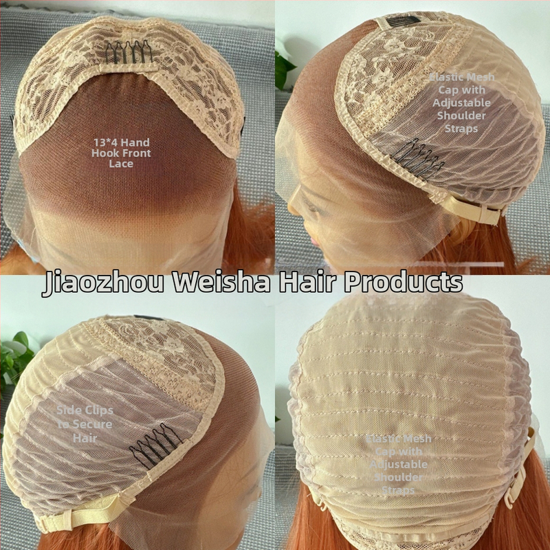 Cosplay perika: duga ravna kosa s prednjom čipkanom kapom, model W-60, vlakno otporno na temperaturu, polu-strojno i polu-rukom izrađena, stil Ruili, bez fringe