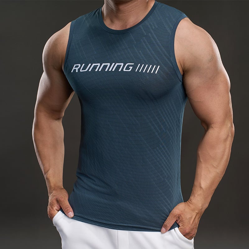 Ανδρικό αθλητικό γιλέκο, 88% πολυεστέρας, μονόχρωμο σχέδιο, λεπτό, καλοκαίρι