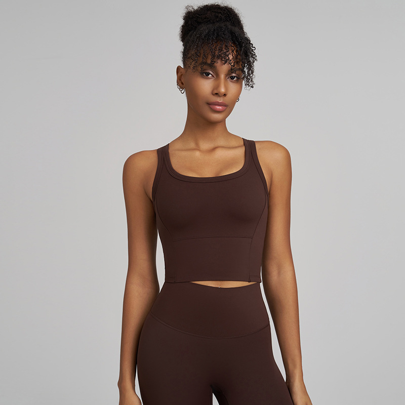 Worton ženski joga top s integriranom jastučićem za prsa, Racerback, brzo se suši, prozračan, antibakterijski