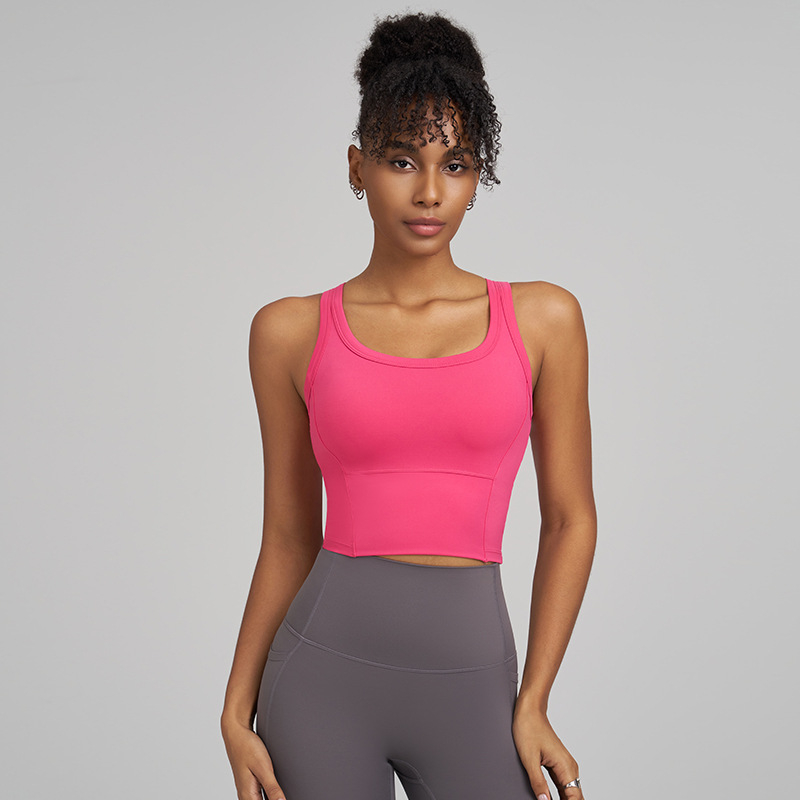 Worton ženski joga top s integriranom jastučićem za prsa, Racerback, brzo se suši, prozračan, antibakterijski