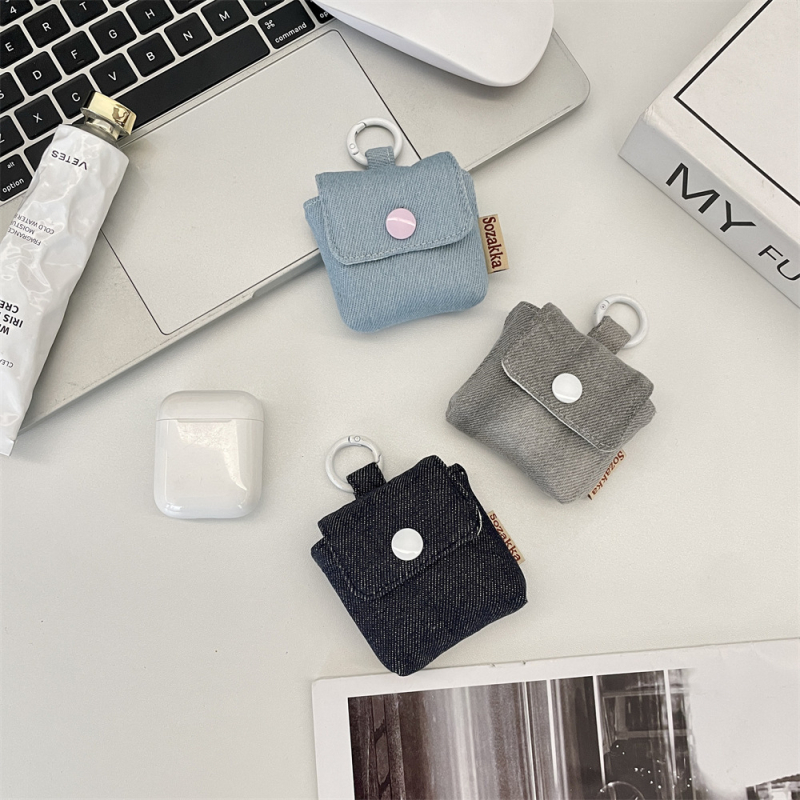 Mini denim futrola za slušalice, mekano kućište, univerzalna kompatibilnost, tekstilna izrada