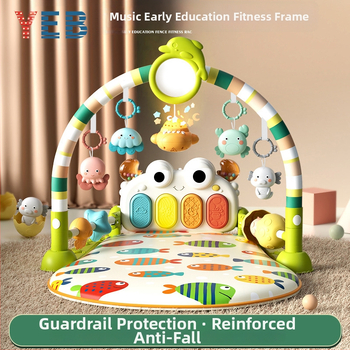 Baby gym s glazbenim pedalskim klavirom i podlogom za puzanje — plastična igračka za bebe 0-3 godine, razvija koordinaciju ruka-oka, osjetila i sluh