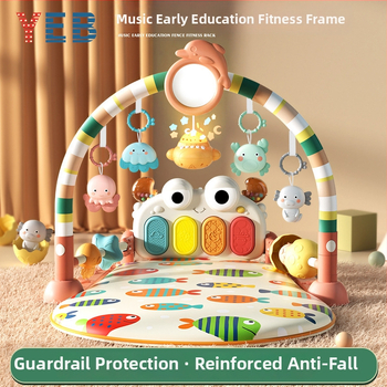 Baby gym s glazbenim pedalskim klavirom i podlogom za puzanje — plastična igračka za bebe 0-3 godine, razvija koordinaciju ruka-oka, osjetila i sluh
