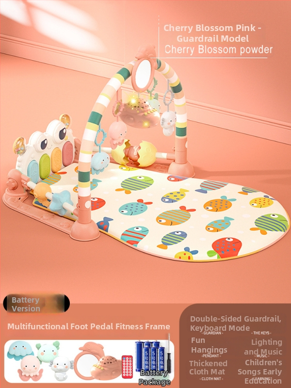 Baby gym s glazbenim pedalskim klavirom i podlogom za puzanje — plastična igračka za bebe 0-3 godine, razvija koordinaciju ruka-oka, osjetila i sluh