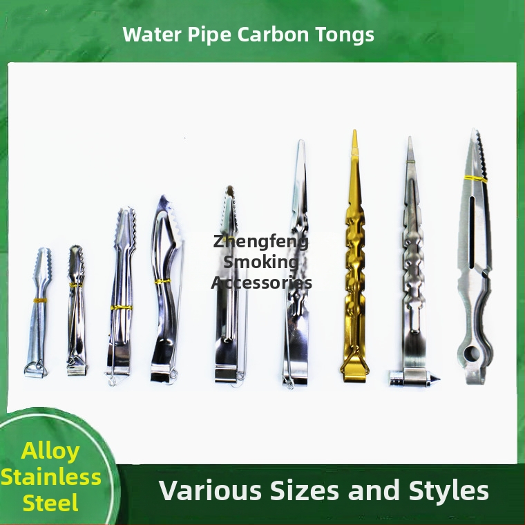 Pincety na vodnú fajku a klip na jazyk – kovová konštrukcia, karbonový klip, nerezová oceľ dizajn