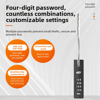 Katanac s kabelom od cinka, kombinirani katanc za bicikl, vrata ormarića i kacigu električnog automobila — Model Upgrade Electric Car Helmet Lock -1, Marka Zhan Han-Levy